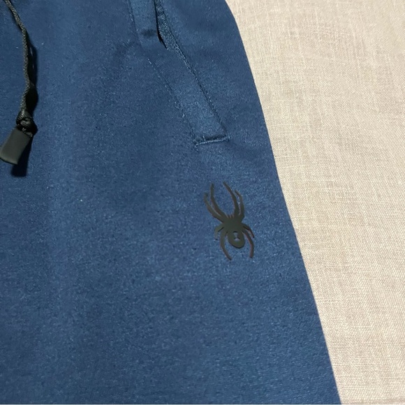 Spyder Men's Deep Blue Sweatpants Size Medium Zipper Pockets Sport Streetwear - Picture 3 of 7